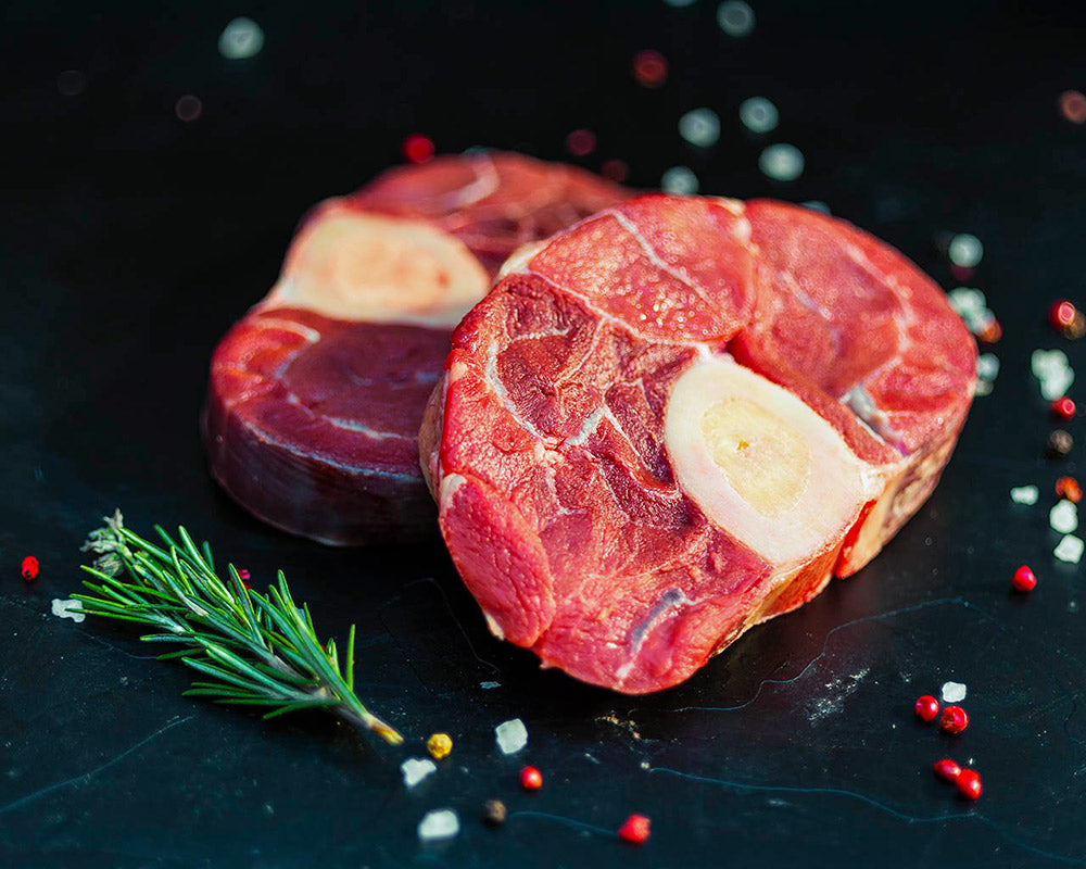 Beef Shin - 2 Pieces <br> [Grain Fed Yearling] <br> (~680g pack)
