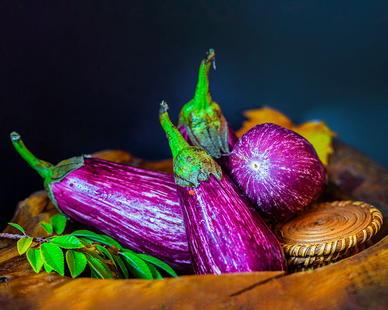 Eggplant, Baby Stripe <br> (per kg)